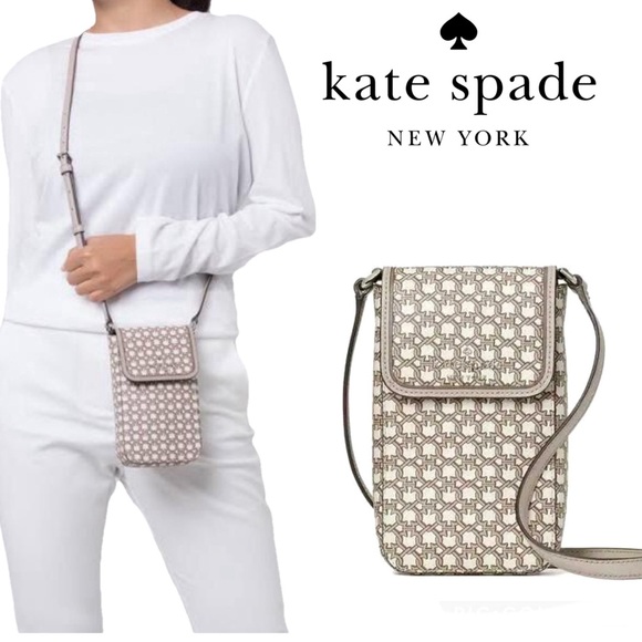 NWOT Kate Spade NY North-South Spade Link Phone Crossbody - Picture 1 of 10